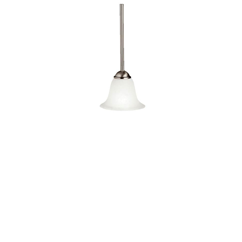 KICHLER 2771NI Dover 5.5" 1 Light Mini Pendant with Etched Seeded Glass in Brushed Nickel