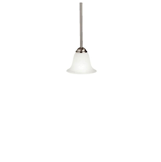 KICHLER 2771NI Dover 5.5" 1 Light Mini Pendant with Etched Seeded Glass in Brushed Nickel