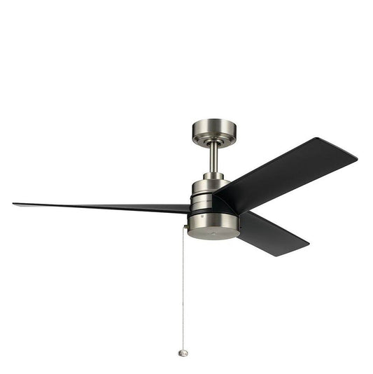KICHLER 300375NI 52 Inch Spyn Lite Fan in Brushed Nickel with Black Blades