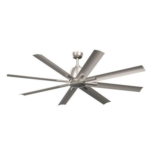 KICHLER 310265NI 65 Inch Breda 8 Blade Ceiling Fan in Brushed Nickel with Brushed Nickel Blades