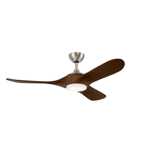 KICHLER 310552NI 52 Inch Mylo Ceiling Fan with Satin Etch Cased Opal Glass in Brushed Nickel with Natural Walnut Wood Blades