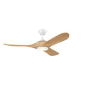 KICHLER 310552MWH 52 Inch Mylo Ceiling Fan With Satin Etch Cased Opal Glass In Matte White With White Maple Wood Blades