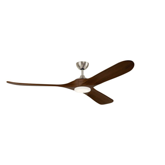 KICHLER 310570NI 70 Inch Mylo Ceiling Fan with Satin Etch Cased Opal Glass in Brushed Nickel with Natural Walnut Wood Blades