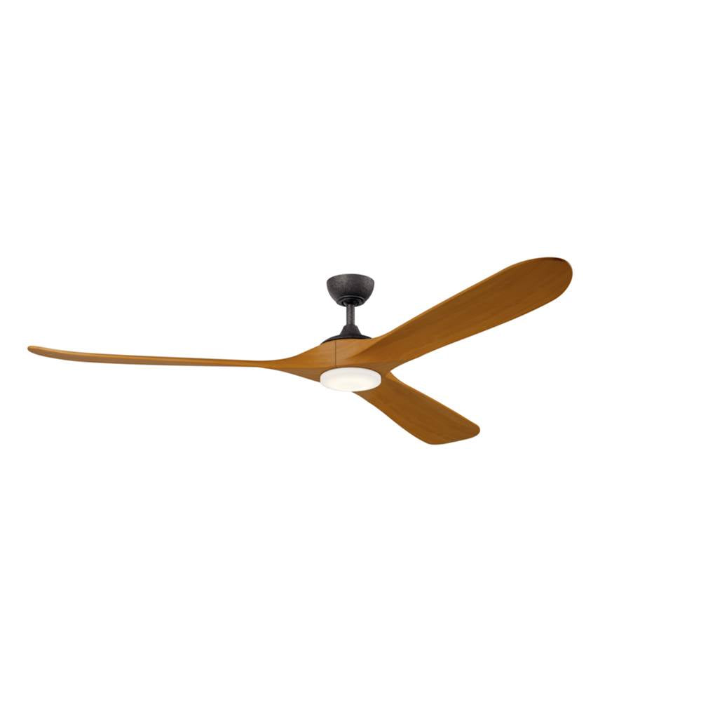 KICHLER 310580AVI 80 Inch Mylo Ceiling Fan With Satin Etch Cased Opal Glass In Anvil Iron With Honey Maple Wood Blades