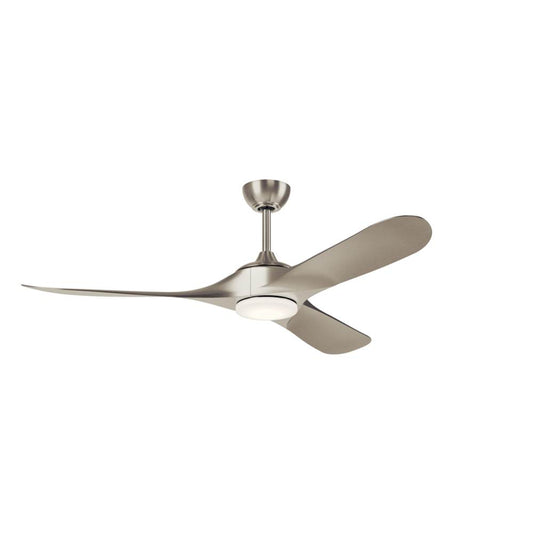 KICHLER 310660NI 60 Inch Mylo Weather+ Ceiling Fan with Satin Etch Cased Opal Glass in Brushed Nickel