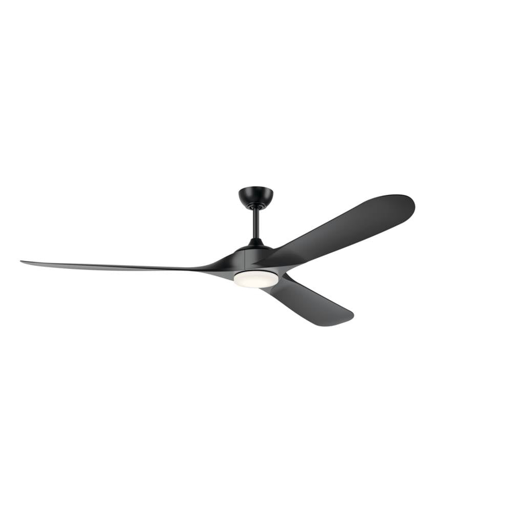 KICHLER 310680SBK 80 Inch Mylo Weather+ Ceiling Fan with Satin Etch Cased Opal Glass in Satin Black