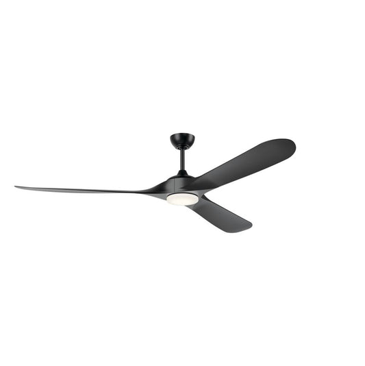 KICHLER 310680SBK 80 Inch Mylo Weather+ Ceiling Fan with Satin Etch Cased Opal Glass in Satin Black