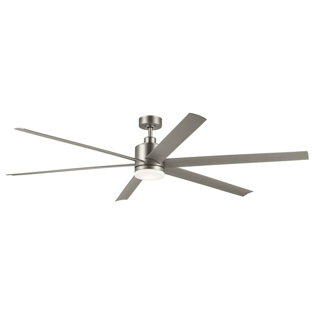 KICHLER 310780NI 80 Inch Loa Ceiling Fan With Satin Etch Cased Opal Glass In Brushed Nickel With Silver Blades