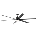 KICHLER 310780SBK 80 Inch Loa Ceiling Fan With Satin Etch Cased Opal Glass In Satin Black With Black Blades