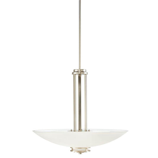 KICHLER 3275NI Hendrik 22" 3 Light Inverted Pendant with Satin Etched Cased Opal Glass Brushed Nickel