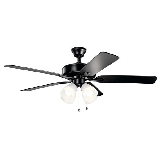 KICHLER 330016SBK 52" Basics Pro Premier Fan Satin Black