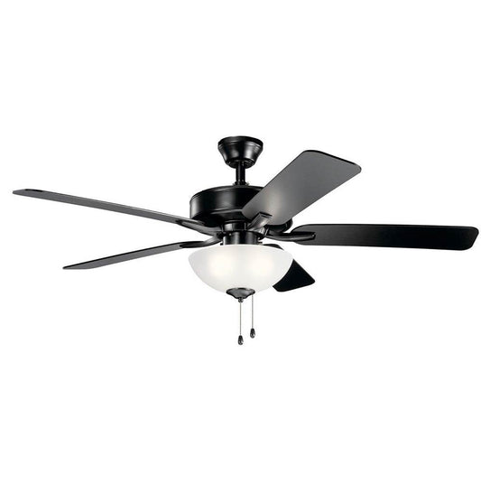 KICHLER 330017SBK 52" Basics Pro Select Fan Satin Black