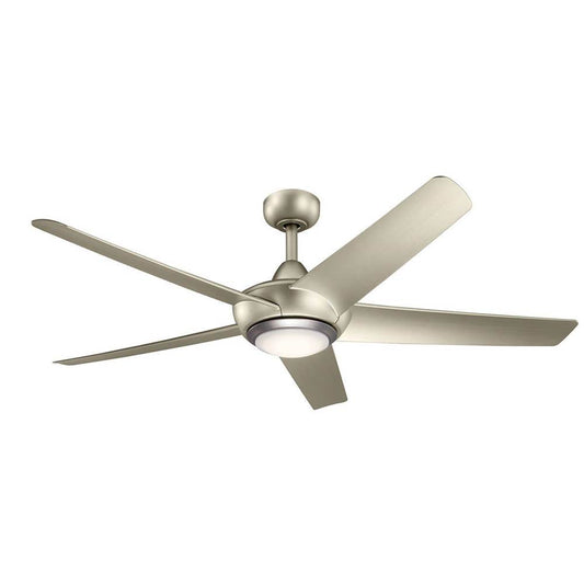 KICHLER 330089NI Kapono 52 inch LED Ceiling Fan in Nickel with Frosted White Polycarbonate Lens
