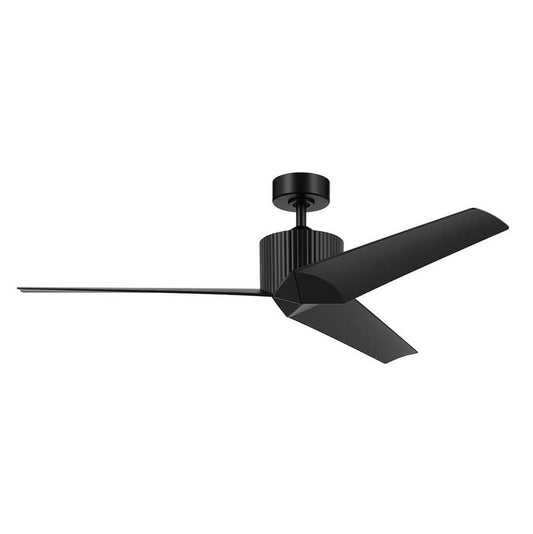 KICHLER 330130SBK 56 Inch Almere 3 Blade Indoor Ceiling Fan in Satin Black with Satin Black BladesÂ 