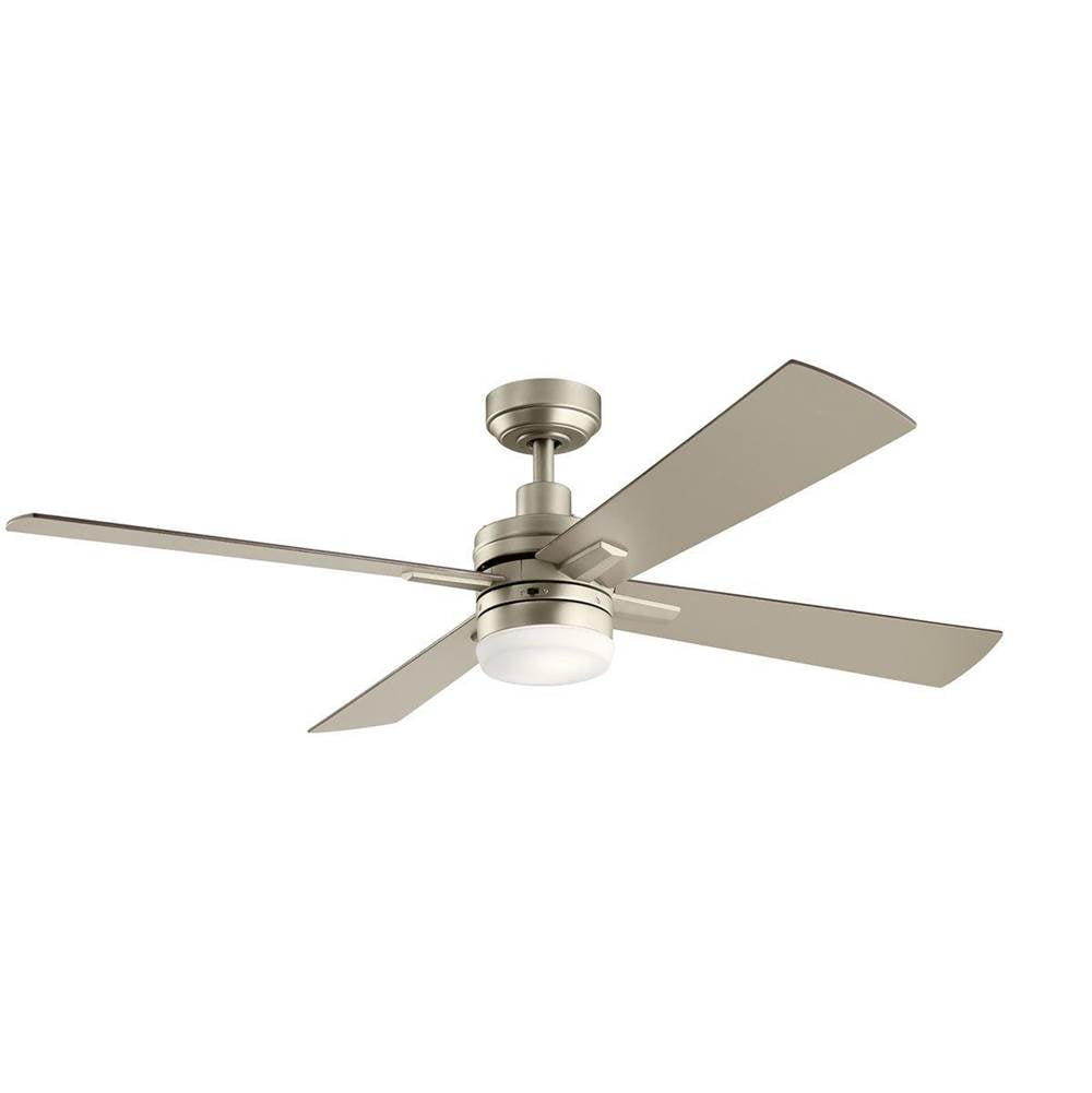 KICHLER 330140NI Lija 52 inch LED Ceiling Fan in Nickel with Etched Cased Opal Glass