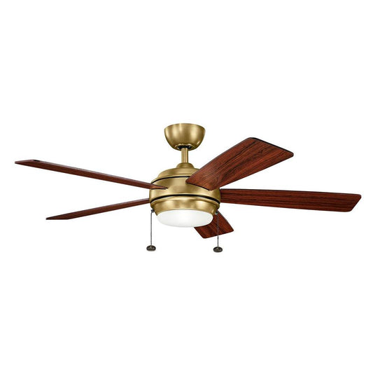 KICHLER 330174NBR Starkk LED 52" Fan Natural Brass
