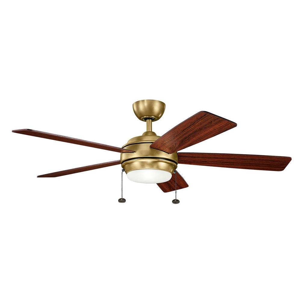 KICHLER 330174NBR Starkk LED 52" Fan Natural Brass