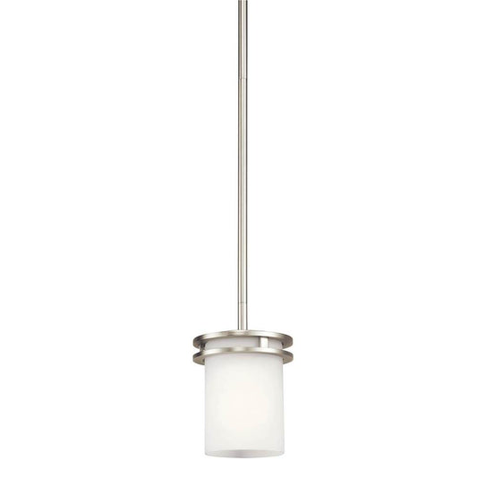 KICHLER 3475NI Hendrik 7.5" 1 Light Mini Pendant with Satin Etched Cased Opal Glass Brushed Nickel