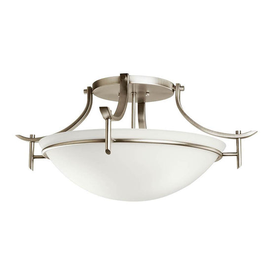 KICHLER 3606AP Olympia 3 Light Semi Flush Antique Pewter