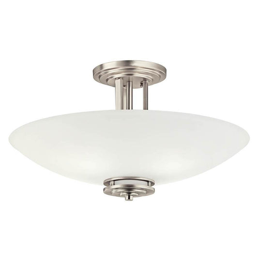 KICHLER 3677NI Hendrik 24" 4 Light Semi Flush with Satin Etched Cased Opal Glass Brushed Nickel