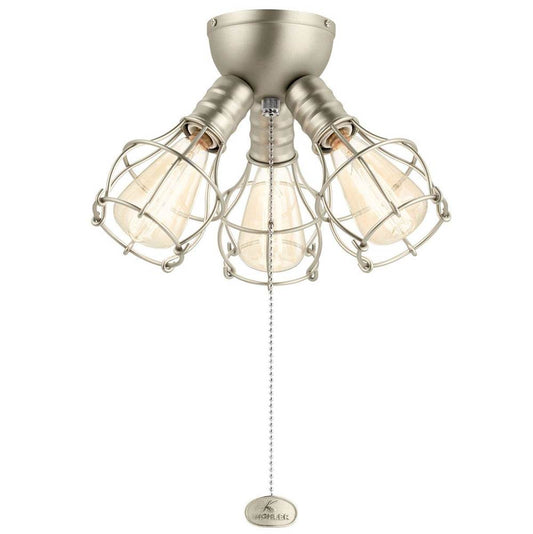 KICHLER 380041NI LED Industrial 3 Light Fixture Brushed Nickel