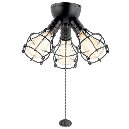 KICHLER 380041TZ LED Industrial 3 Light Fixture Tannery Bronze