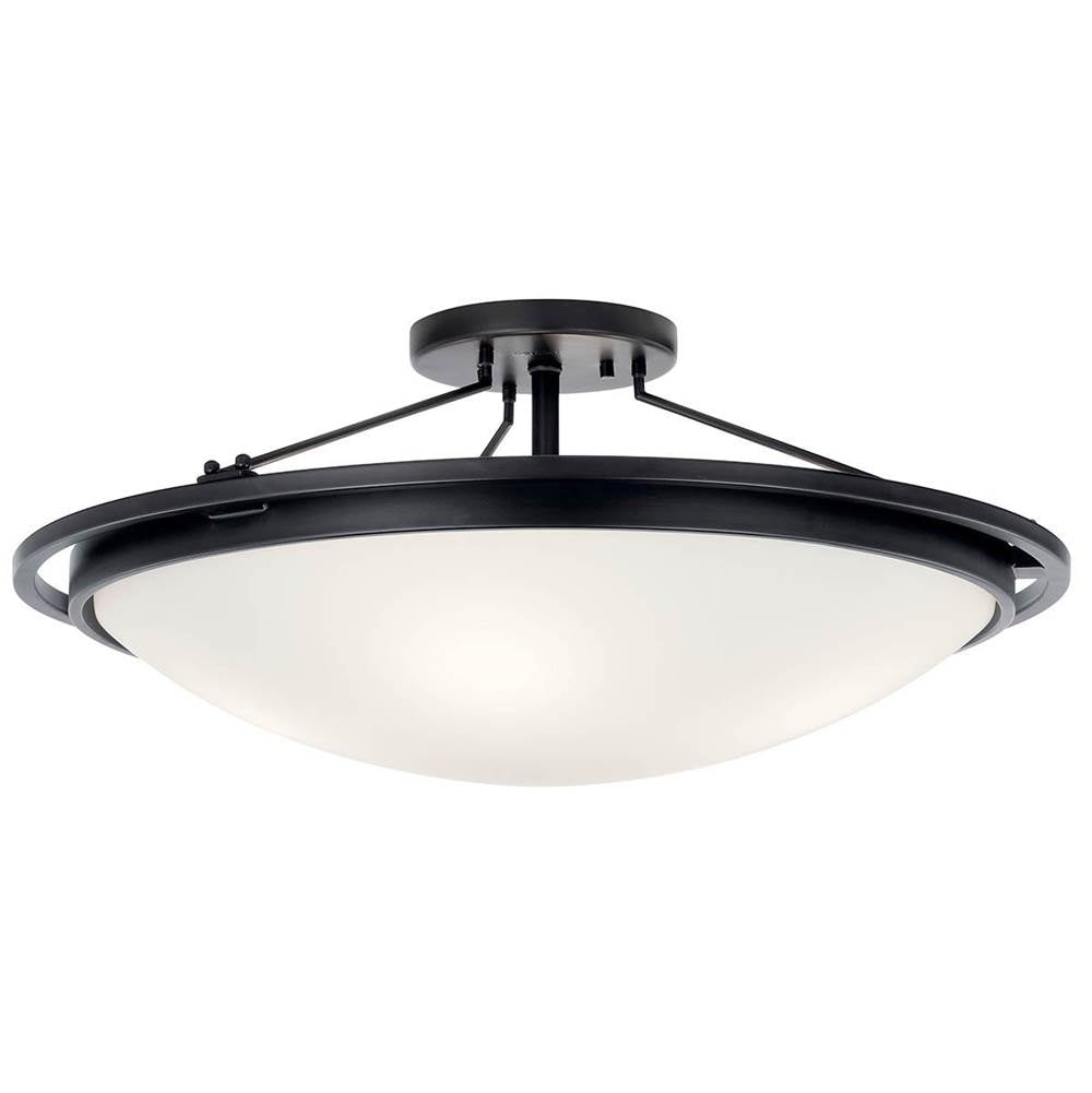 KICHLER 42025BK 23.25" 4 Light Semi Flush Olde Bronze