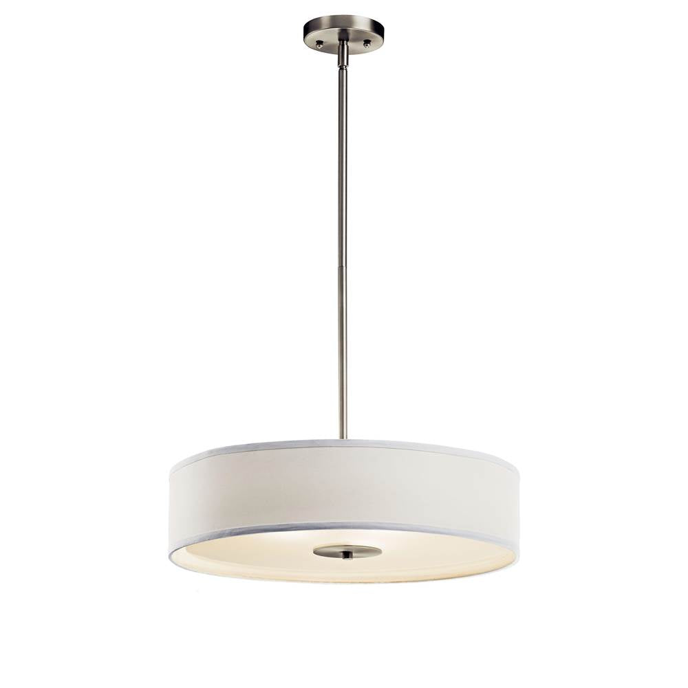 KICHLER 42121NI 20" 3 Light Convertible Pendant Brushed Nickel