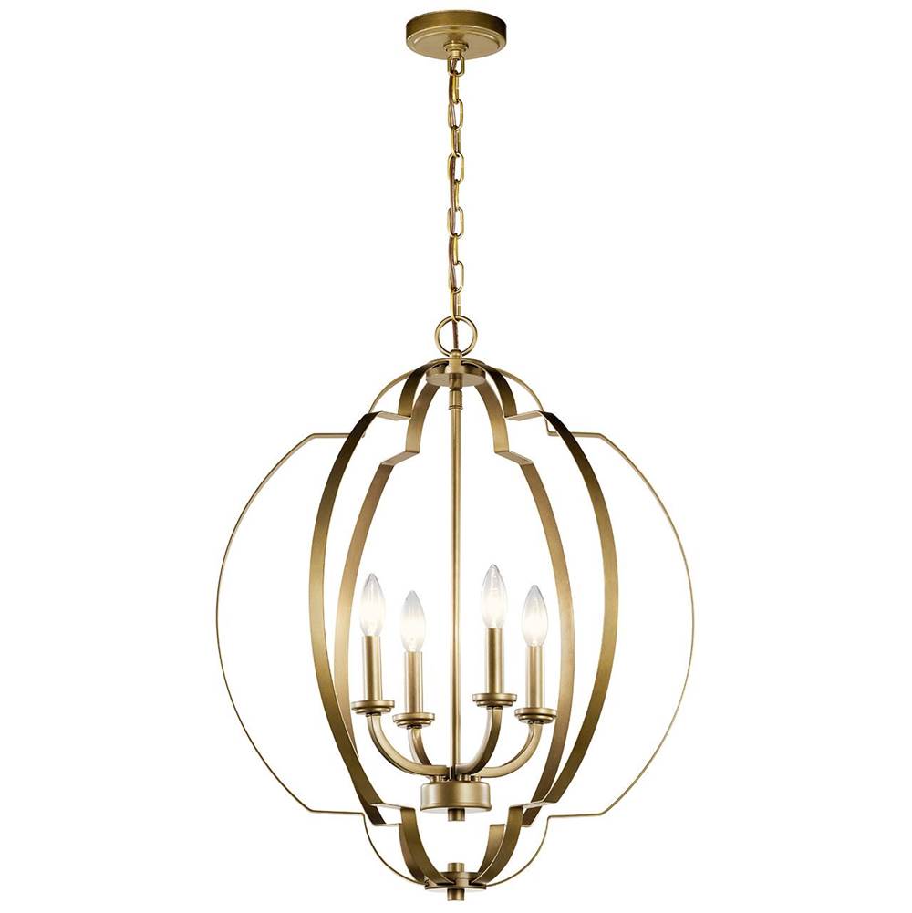 KICHLER 42138NBR Voleta 26.25" 4 Light Foyer Pendant Natural Brass