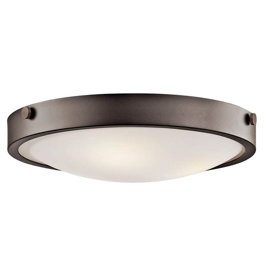 KICHLER 42275OZ Lytham 3 Light Flush Mount Olde Bronze