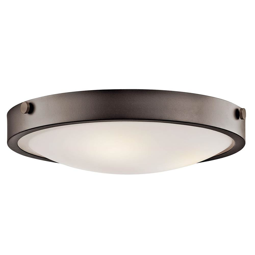 KICHLER 42275OZ Lytham 3 Light Flush Mount Olde Bronze