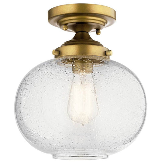 KICHLER 42296NBR Avery 1 Light Semi Flush Natural Brass