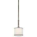 KICHLER 42384AP Lacey 10.25" 1 Light Mini Pendant with Satin Etched Cased Opal Inner Diffusers and White Translucent Organza Outer Shade in Antique Pewter