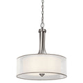 KICHLER 42385AP Lacey 23.5" 4 Light Pendant with Satin Etched Cased Opal Inner Diffusers and White Translucent Organza Outer Shade in Antique Pewter