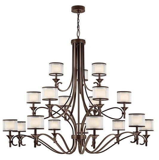 KICHLER 42396MIZ Lacey 18 Light Grand Chandelier Mission Bronze