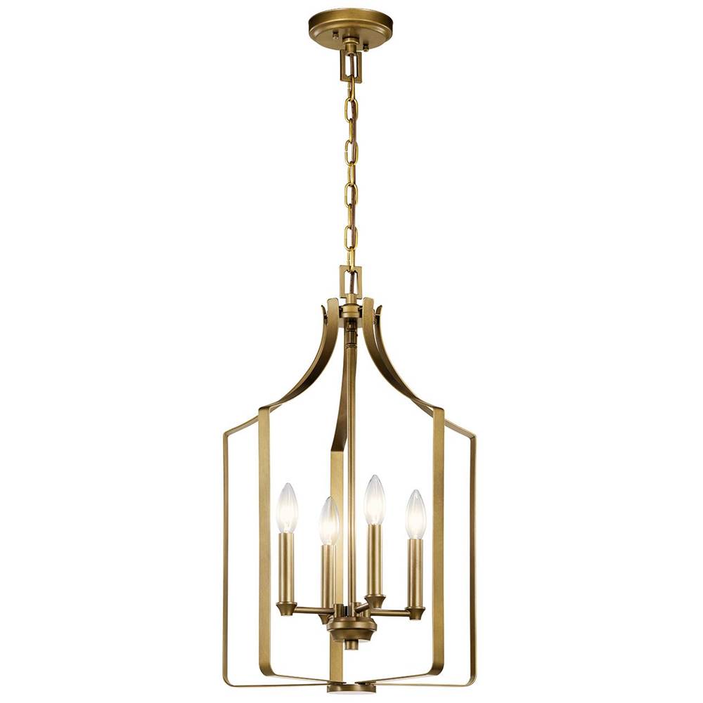 KICHLER 42496NBR Morrigan 15" 4 Light Mini Chandelier Natural Brass