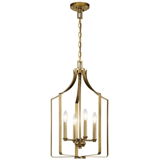 KICHLER 42496NBR Morrigan 15" 4 Light Mini Chandelier Natural Brass