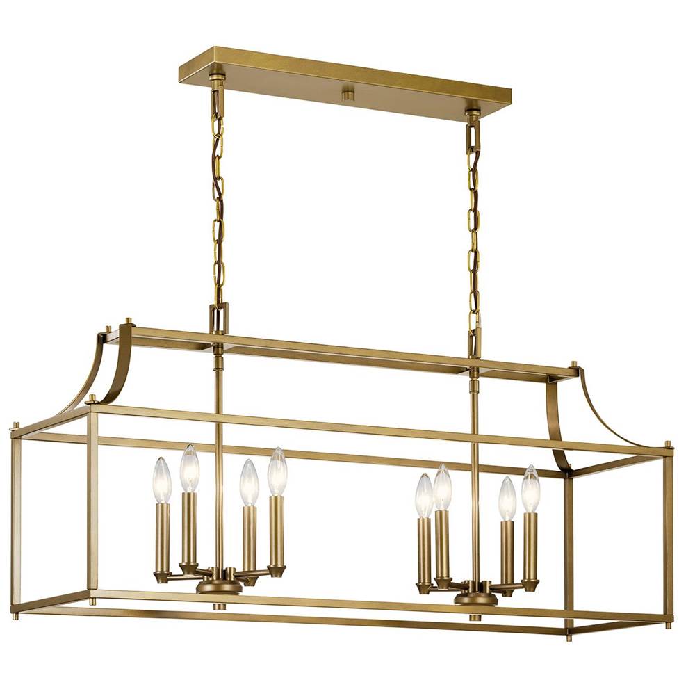 KICHLER 42497NBR Morrigan 40" 8 Light Linear Chandelier Natural Brass