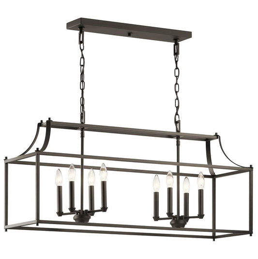 KICHLER 42497OZ Morrigan 40" 8 Light Linear Chandelier Olde Bronze