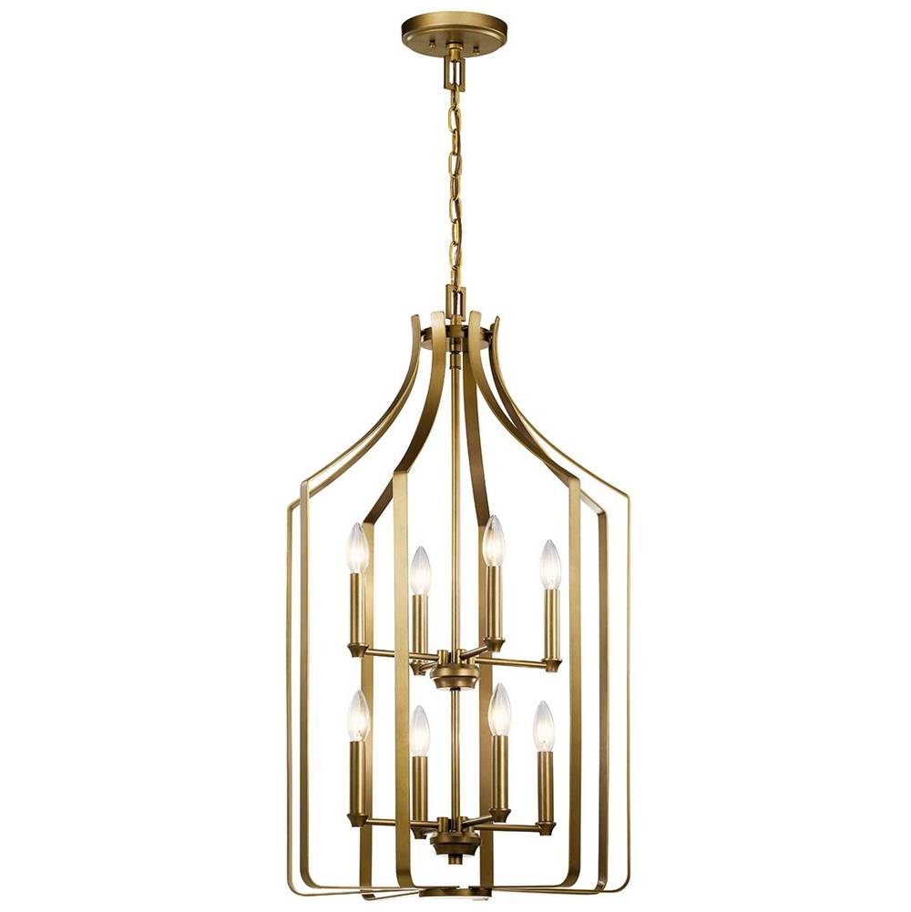 KICHLER 42498NBR Morrigan 19" 8 Light Foyer Chandelier Natural Bras