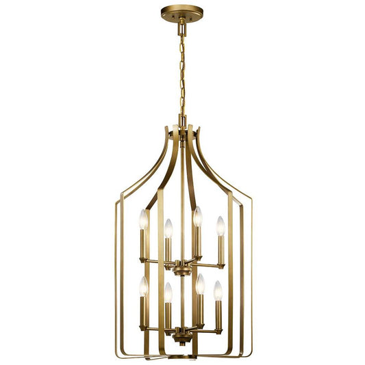 KICHLER 42498NBR Morrigan 19" 8 Light Foyer Chandelier Natural Bras