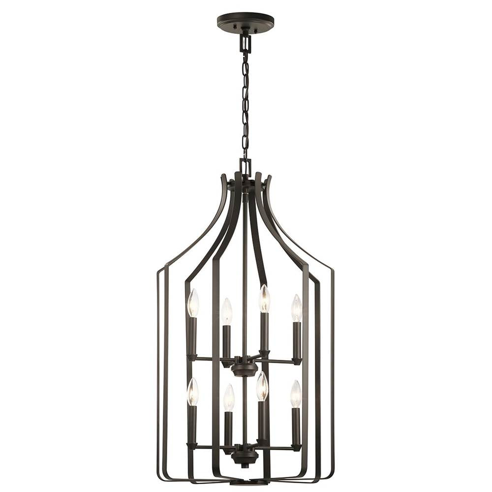 KICHLER 42498OZ Morrigan 19" 8 Light Foyer Chandelier Olde Bronze