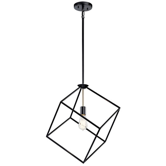 KICHLER 42525BK Cartone 1 Light Pendant Black
