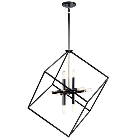 KICHLER 42526BK Cartone 8 Light Pendant Black