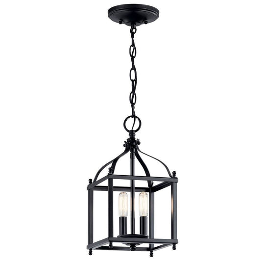 KICHLER 42565BK Larkin 14.75" 2 Light Pendant in Black