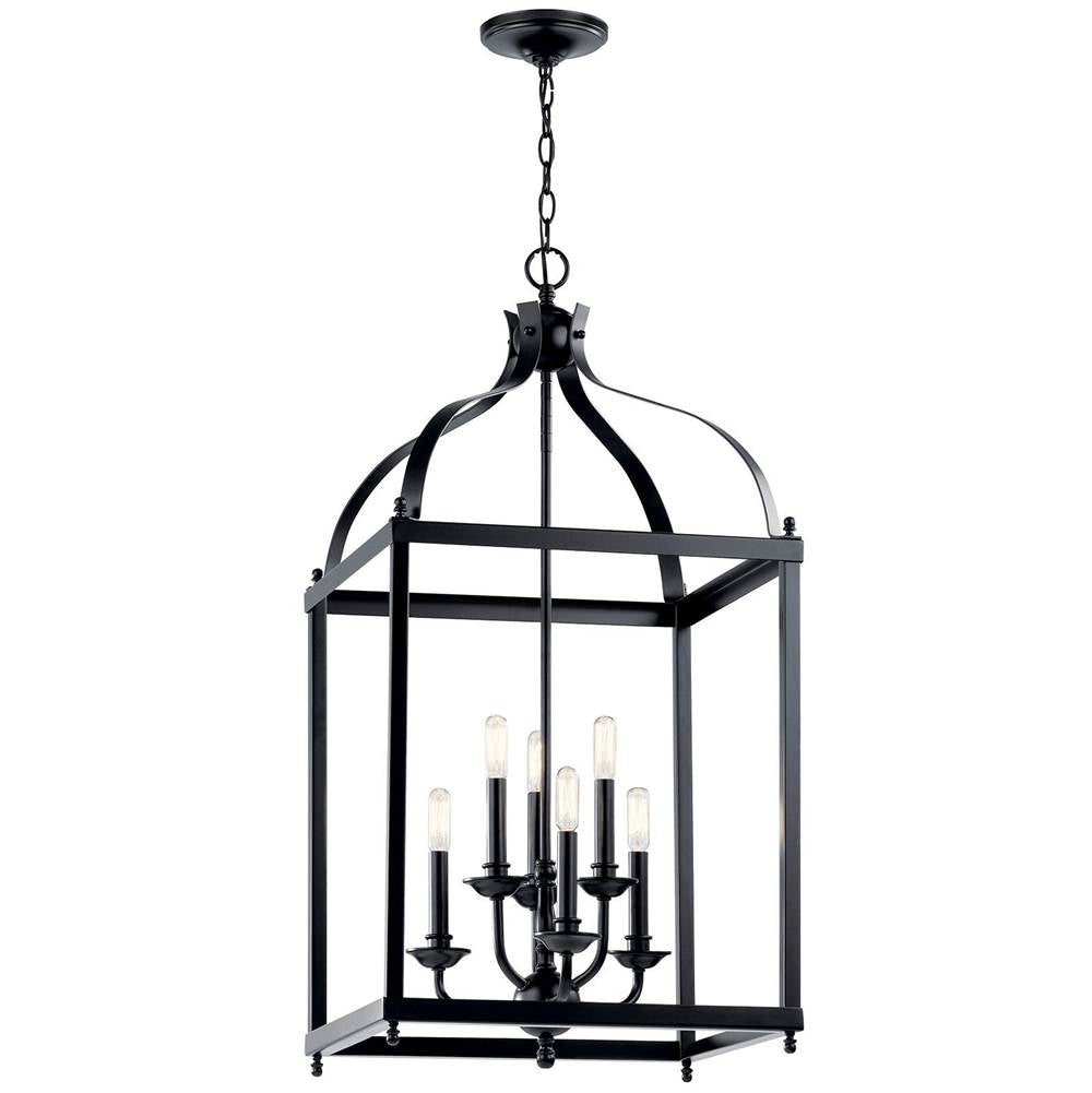 KICHLER 42568BK Larkin 36.25" 6 Light Pendant in Black