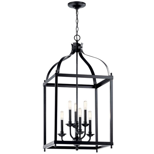 KICHLER 42568BK Larkin 36.25" 6 Light Pendant in Black