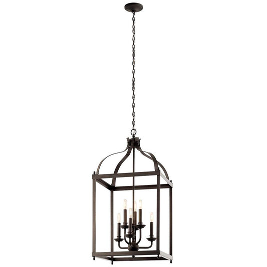 KICHLER 42568OZ Larkin 36.25" 6 Light Pendant in Olde Bronze