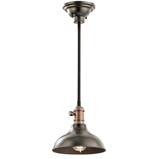 KICHLER 42579OZ Cobson 8" 1 Light Convertible Mini Pendant Olde Bronze