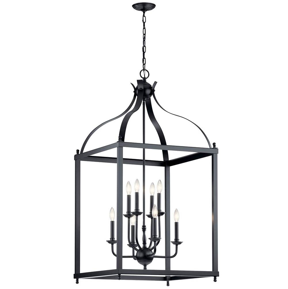 KICHLER 42591BK Larkin 47.75" 8 Light Pendant in Black